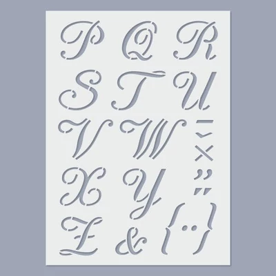 Șablon, 15x20 cm, 2 coli/pachet - Litere de caligrafie ABC, 30 mm