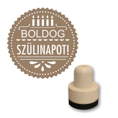 Ștampila, rotundă, 3 cm - Ștampilă foam  - La mulți ani!