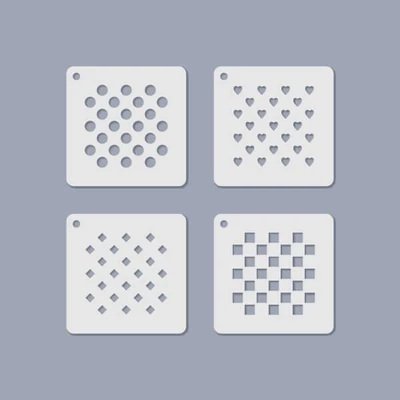 Set Șablon , Șablon  bijuterii, 6,5x6,5 cm, 4 tipuri - Model mic