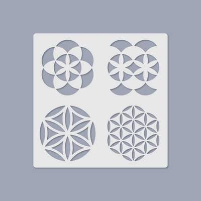 Șablon media, 14,5x14,5 cm, 4 modele - Mandala