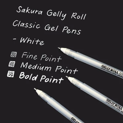 Sakura Gelly Roll Basic pix cu gel  în set - 3 buc, Bright White (05/08/10)