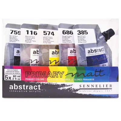 Sennelier Abstract mată set vopsea acrilică, 5x60 ml, Primary Set