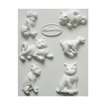 Matriță   plastic HobbyArtist - câini, pisici, 6 buc