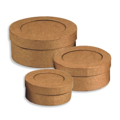 Set cutie  hârtie mache - cerc, passe-partout, 3 buc