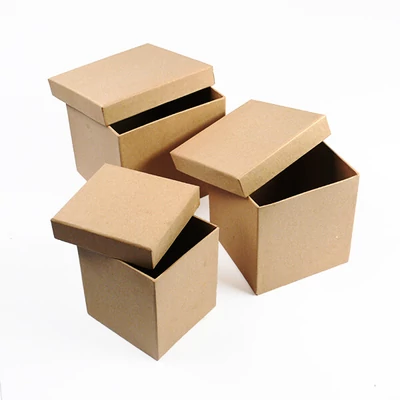 Set cutie de  hârtie mache - pătrată, 3 buc