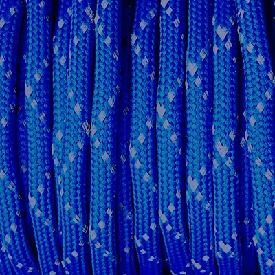 Paracord 550, în metri, 4 mm - reflectorizant - albastru