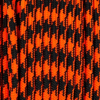 Paracord 350, în metri, 3 mm, sintetic - camo negru-portocaliu