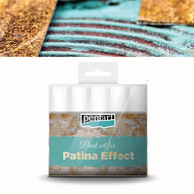 Set de vopsea Pentart cu efect patinat, 5x20 ml