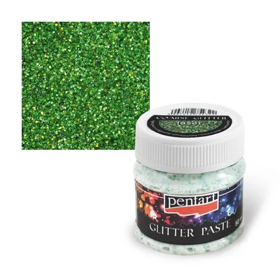 Pastă cu sclipici fin, 50 ml - verde laser