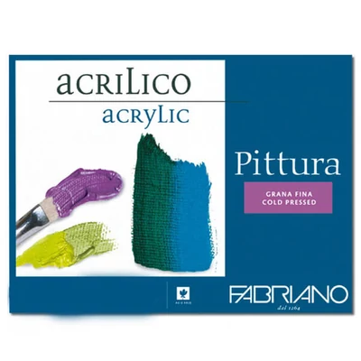 Bloc pentru pictură acrilică Fabriano Pittura, 400 g, 10 coli , 30x40 cm