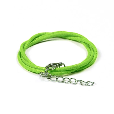 Colier din imitatie de piele cu armătură, 2 mm - verde salcie