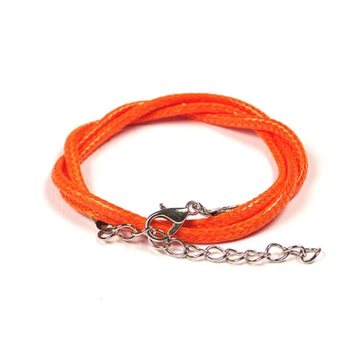 Colier din imitatie de piele cu armătură, 2 mm - portocaliu