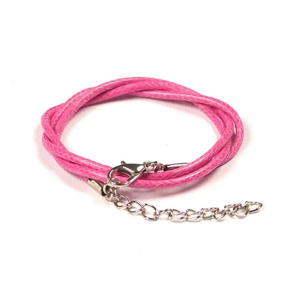 Colier din imitatie de piele cu armătură, 2 mm - roz