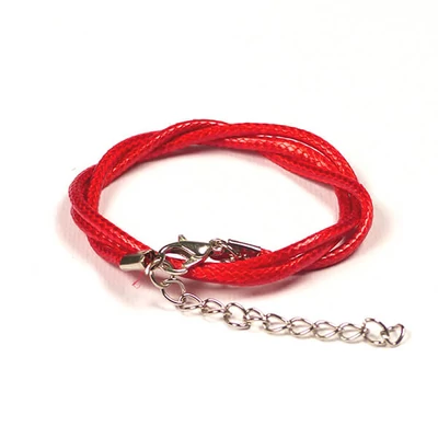 Colier din imitatie de piele cu armătură, 2 mm - rosu
