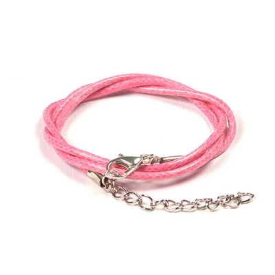 Colier imitație piele cu armătură , 2 mm - roz