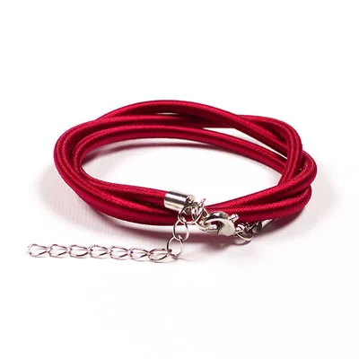 Colier din mătase cu armătură, 4 mm - visiniu