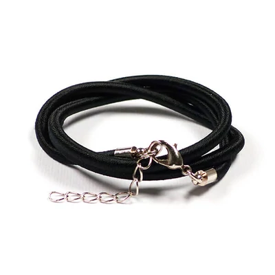 Colier din mătase cu armătură, 4 mm - negru