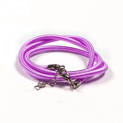 Colier din mătase cu armătură, 4 mm - mov