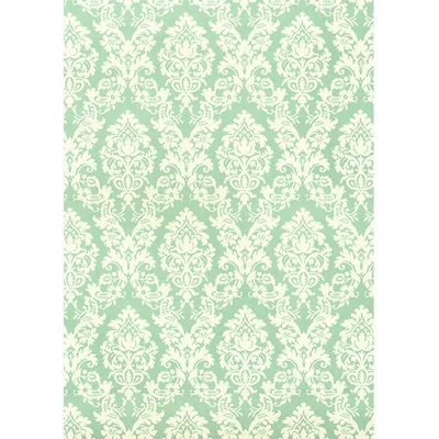 Hârtie de decoupage Tassotti - brocart, acvamarin