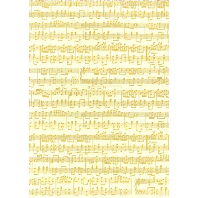 Hârtie de decoupage Tassotti - partituri, auriu