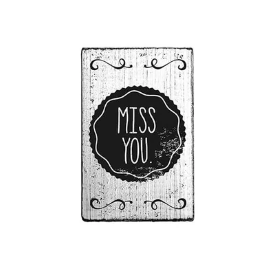 Ștampilă , Woodies, Vintage, 4x6 cm - Miss you