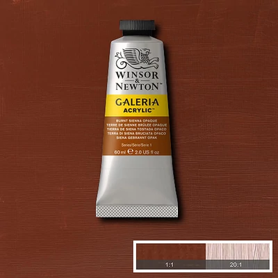 Winsor&amp;Newton Galeria vopsea acrilică, 60 ml - 077, burnt sienna opaque