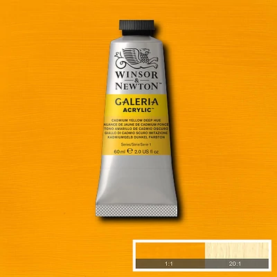 Winsor&amp;Newton Galeria vopsea acrilică, 60 ml - 115, cadmium yellow deep hue
