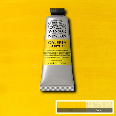 Winsor&amp;Newton Galeria vopsea acrilică, 60 ml - 120, cadmium yellow medium hue