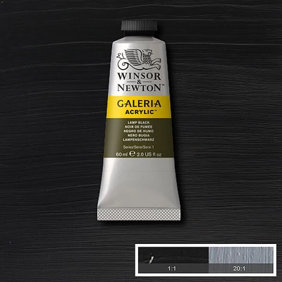 Winsor&amp;Newton Galeria vopsea acrilică, 60 ml - 337, lamp black
