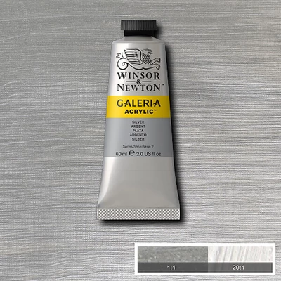 Winsor&amp;Newton Galeria vopsea acrilică, 60 ml - 617, silver