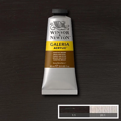 Winsor&amp;Newton Galeria vopsea acrilică, 60 ml - 676, Van Dyck brown