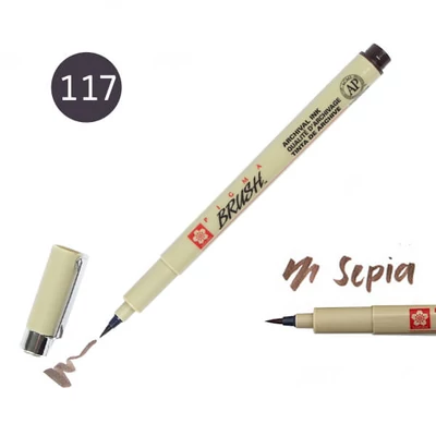 Marker tip pensulă Sakura Pigma Brush  - sepia