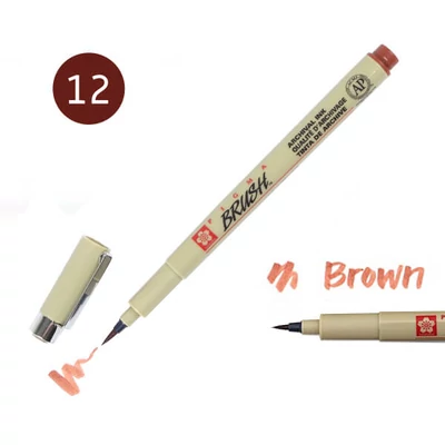 Marker tip pensulă Sakura Pigma Brush  - brown