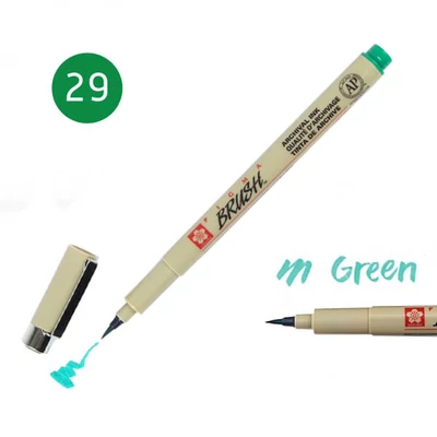Marker tip pensulă Sakura Pigma Brush  - green
