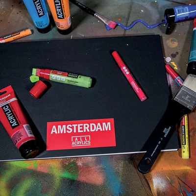 Talens Amsterdam akril filctoll, L, 105 - titanium white