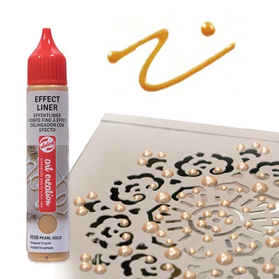 Art Creation Effect Liner, stilou vopsea 3D universală , 28 ml - 8502 Pearl yellow