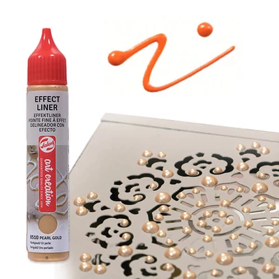 Art Creation Effect Liner, stilou vopsea 3D universală , 28 ml - 8504 Pearl orange