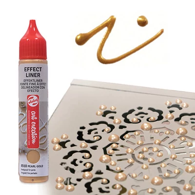 Art Creation Effect Liner, stilou vopsea 3D universală , 28 ml - 8510 Pearl gold
