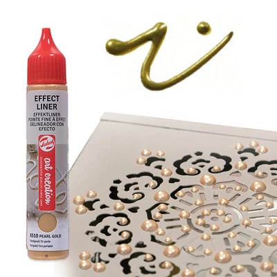 Art Creation Effect Liner, stilou vopsea 3D universală , 28 ml - 8526 Pearl olive
