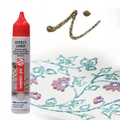 Art Creation Effect Liner, stilou vopsea 3D universală , 28 ml - 8900 Glitter gold