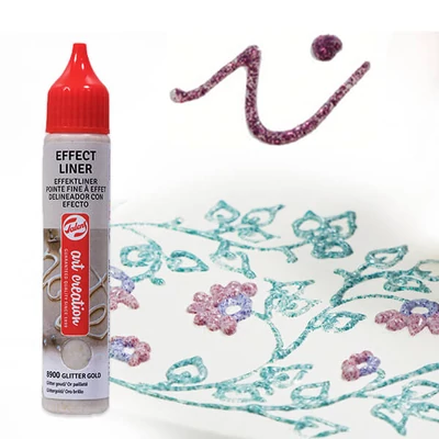 Art Creation Effect Liner, stilou vopsea 3D universală , 28 ml - 8909 Glitter pink