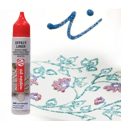 Art Creation Effect Liner, stilou vopsea 3D universală , 28 ml - 8911 Glitter blue