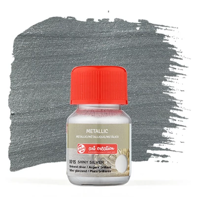 Art Creation Vopsea acrilică metalizată , 30 ml - 8015 Argintiu lucios