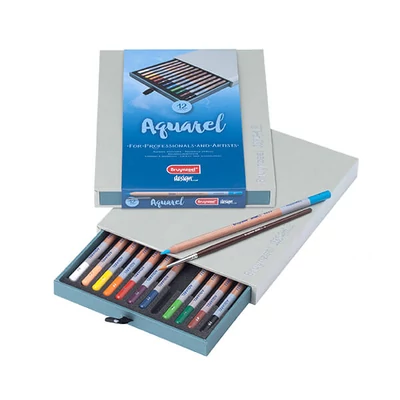 Set creioane acuarelă Bruynzeel Design - 12 buc