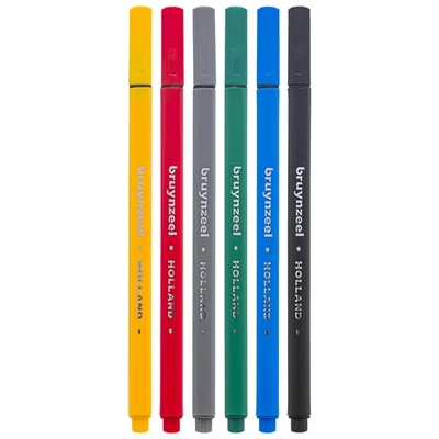 Bruynzeel Fineliner liner în set - 6 buc, Culori de bază
