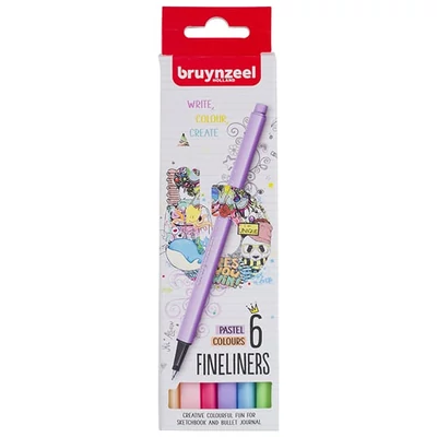 Bruynzeel Fineliner liner în set - 6 buc, Culori pastel