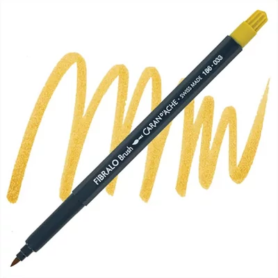 Caran d'Ache Fibralo Brush Pen marker tip pensulă  - 033, golden ochre