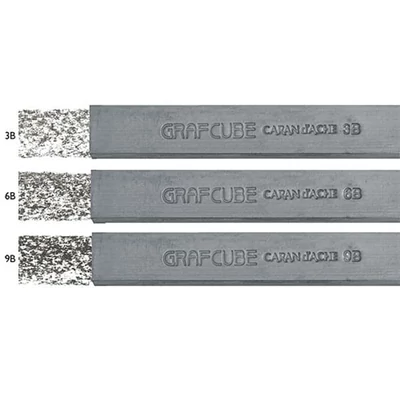 Baton grafit Caran d'Ache Grafcube, 15 mm - în 3 durități