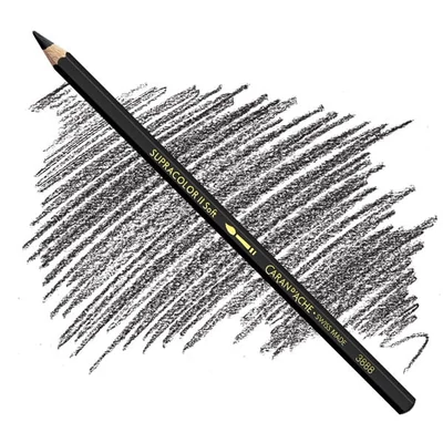 Creioane acuarelă Caran d'Ache Supracolor Soft  - 009, black