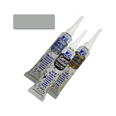 Vopsea de contur Glass&amp;Tile, se poate arde , 20 ml - argintiu
